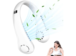 Ventilador Portátil De Pescoço Com 5 Velocidades, Visor Led, Leve E Silencioso.