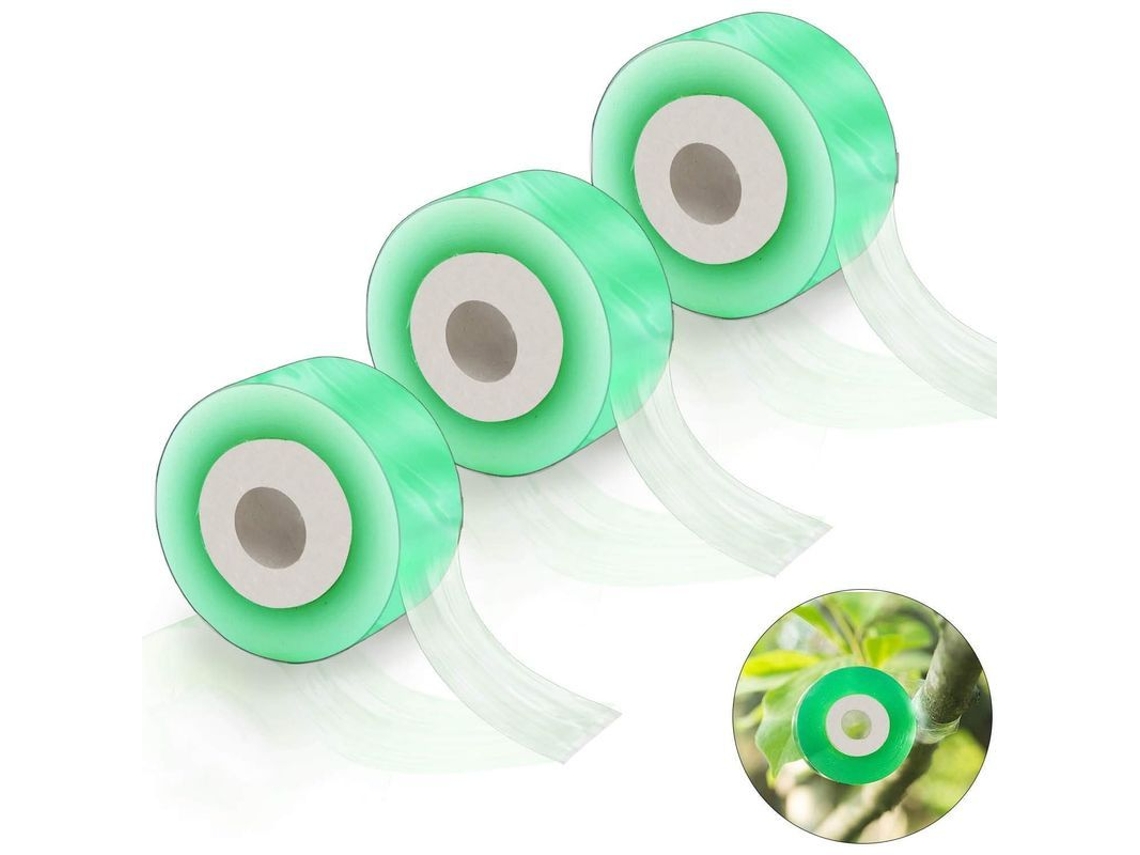 Cinta De Enxerto Transparente Autoadesiva 3 Rolos 100m X 3cm Material Pe Biodegradável Para Jardim E Viveiro