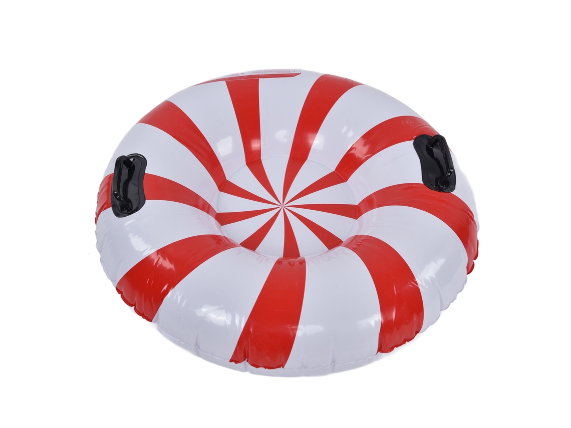 Tubo De Neve Inflável Adulto Pvc Com 2 Ganchos Vermelho Branco Inverno