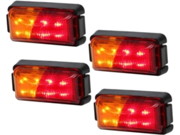 Conjunto De 4 Peças De Luzes Traseiras Para Reboque Com Indicadores De Direção Em Led E Luzes De Posição Laterais.