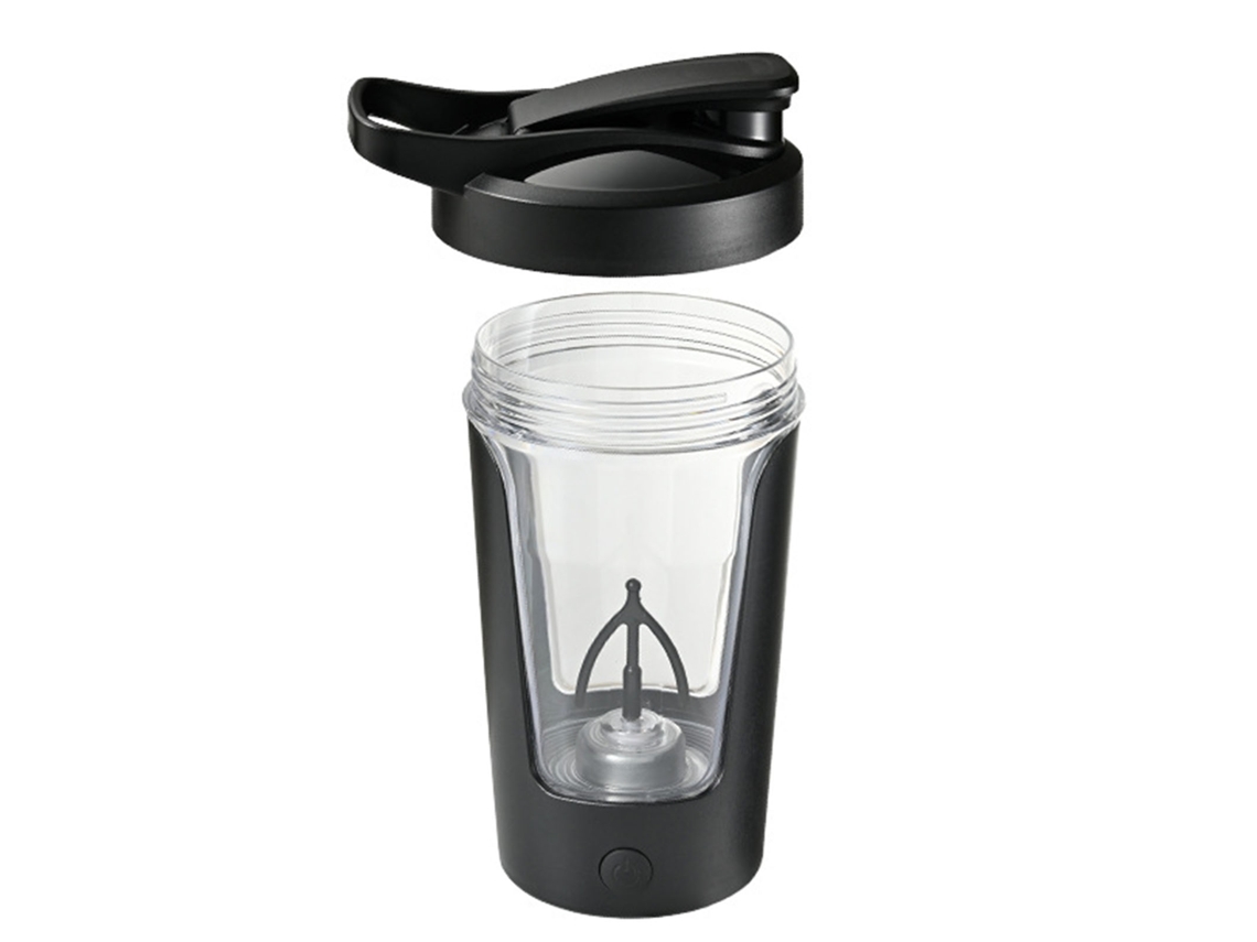 Taza Autoagitadora 450ml De Plástico De Calidad Alimentaria Estable Para Hogar, Café Y Oficina, Negro