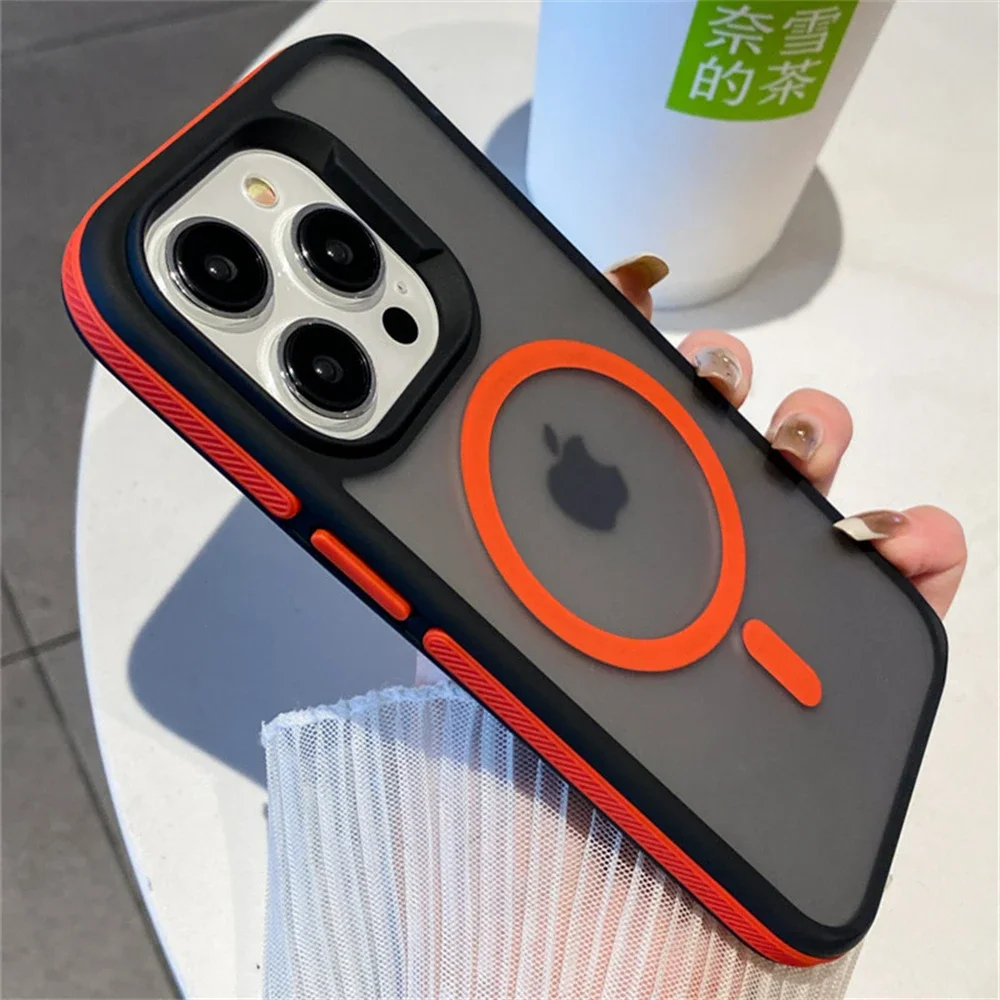 Capa Magnética Semitransparente Fosca Colorida Para Iphone 13 (vermelho)