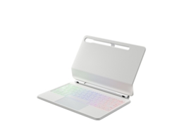 Capa de Teclado Bluetooth Omni para Samsung Galaxy Tab S9 Fe 12.4", com ecrã táctil, retroiluminação, branco | XIAOMOYU