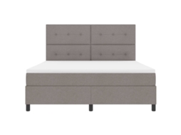 Vidaxl Cama Box Com Fitas Led Cinzento-acastanhado 180 X 200 Cm Tecido