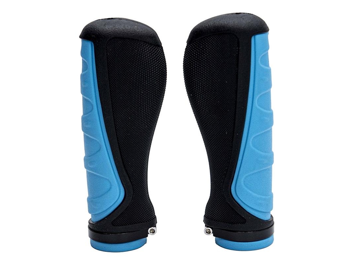 Punhos Ergonômicos De Silicone Com Trava Azul - 2 Peças