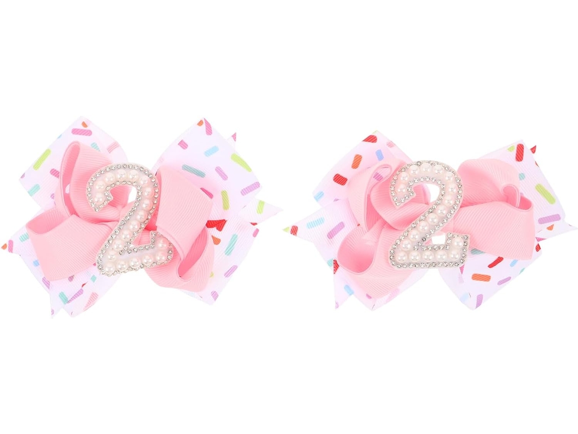 Conjunto de 2 presilhas de cabelo para meninos e meninas, com laços, acessórios para festas e aniversários.