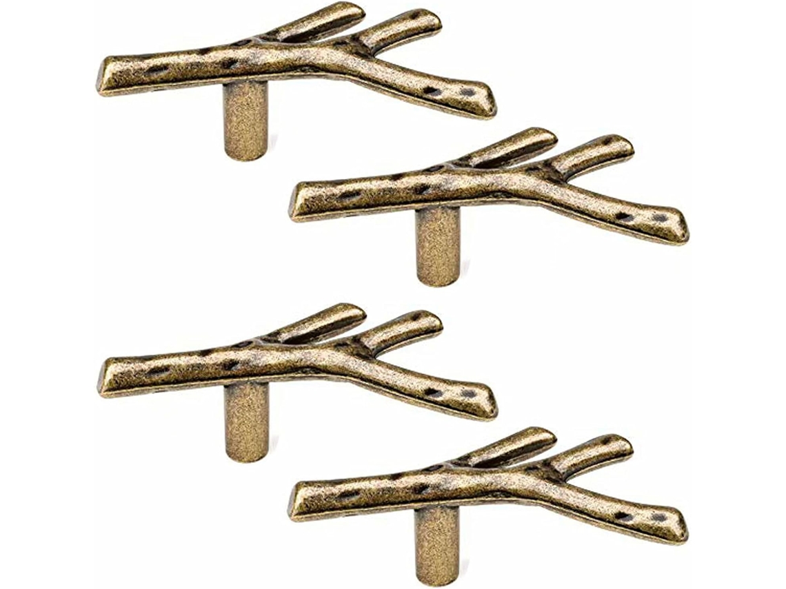 Conjunto De 4 Puxadores Em Liga Zinco Formato Galho Árvore Para Armários, Material Moderno Para Ferragens, Puxadores Com