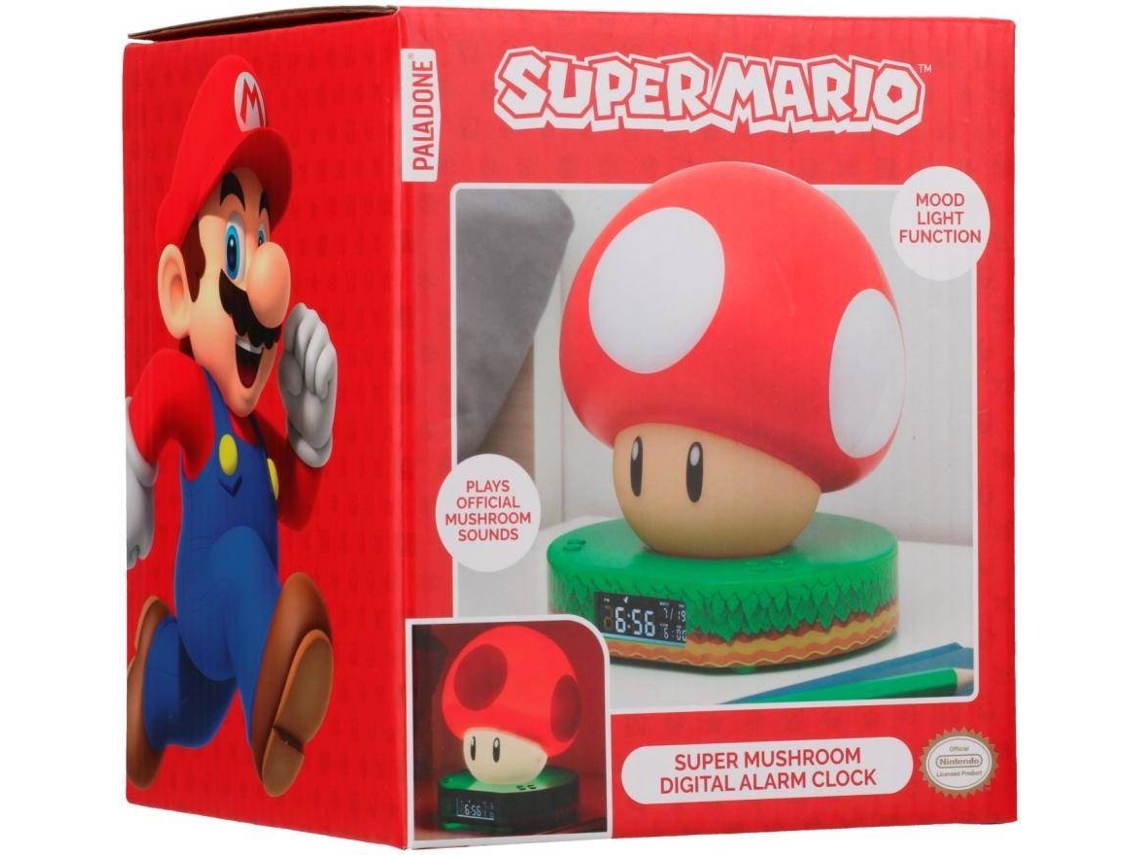 Relógio Despertador PALADONE Cogumelo Super Mario Bros Nintendo