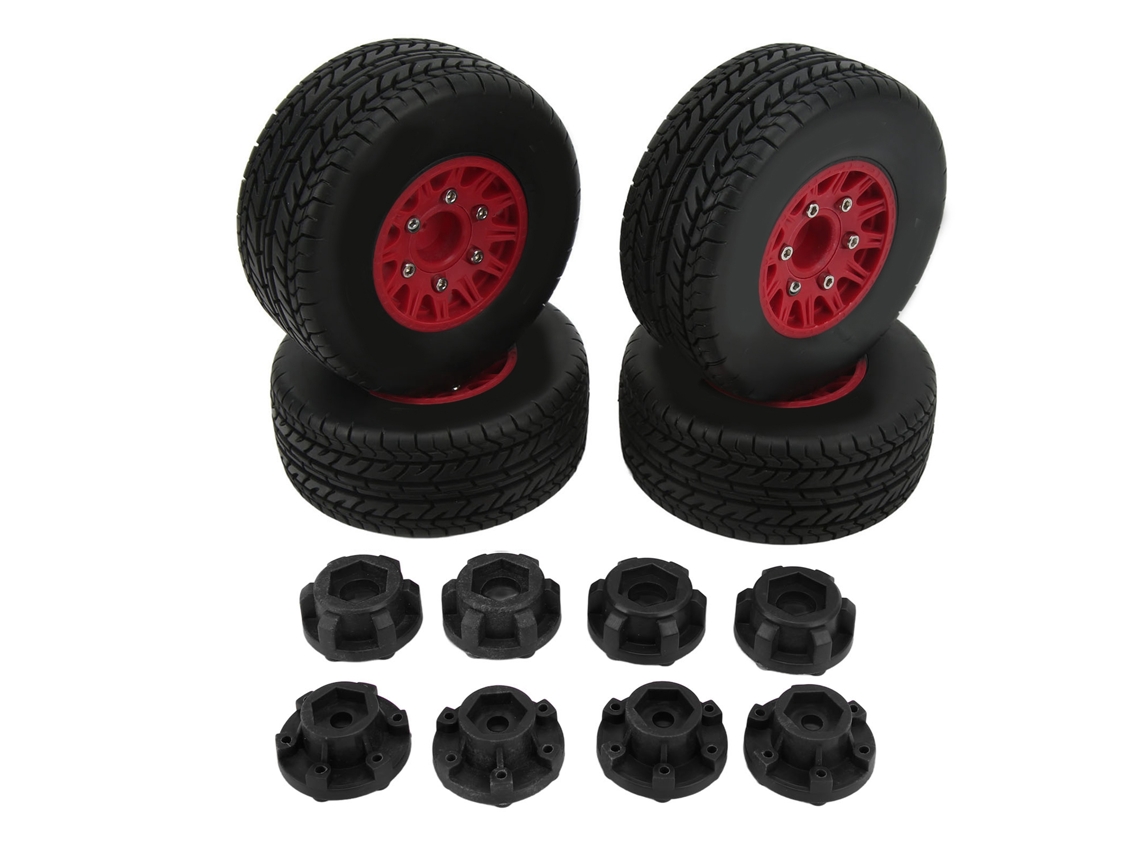 Mali pneus para Caminhão Rc Short Course 1/10 com Apoio Hexagonal para Arrma Red