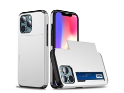 Capa Branca Para Iphone 17, Com Compartimento Retrátil Para Cartão, Agradável Ao Toque E Resistente A Quedas.