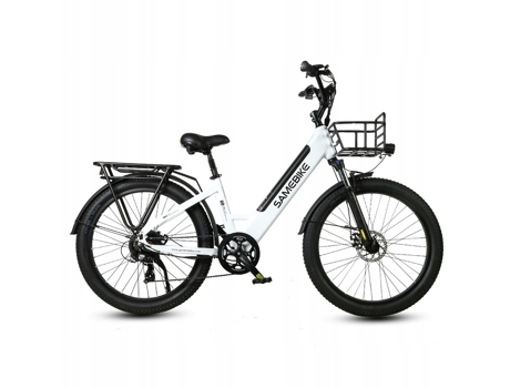 Cidade Bicicleta Elétrica Samebike Rs A01 750w 48v14ah 40km/h 26x3.0 Branco