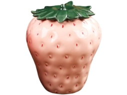 Conjunto de Recipientes para Alimentos em Cerâmica no Formato de Morango , com Design Hermético. MDUG (rosa)