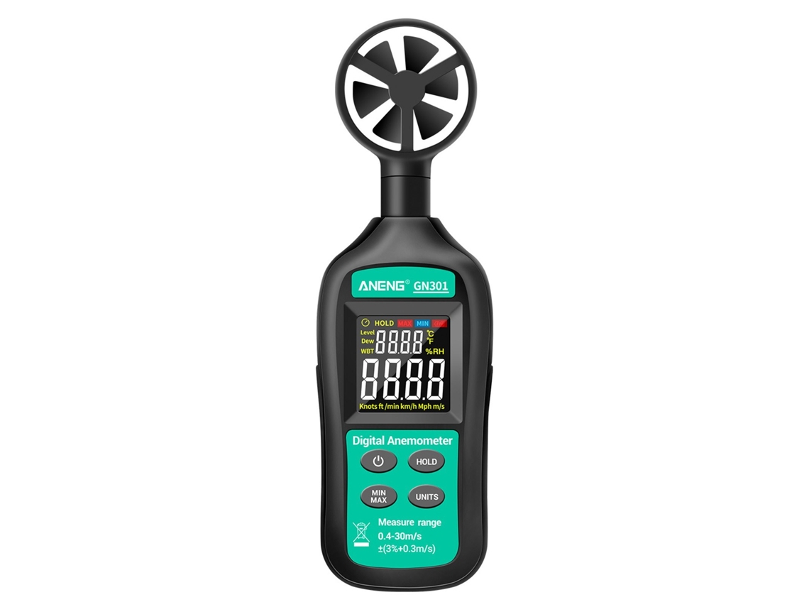 Aneng Anemômetro Digital Portátil Medidor de Velocidade/Temperatura Do Vento de Alta Precisão Meteorógrafo Digital com Luz de Fundo Lcd Verde Preto