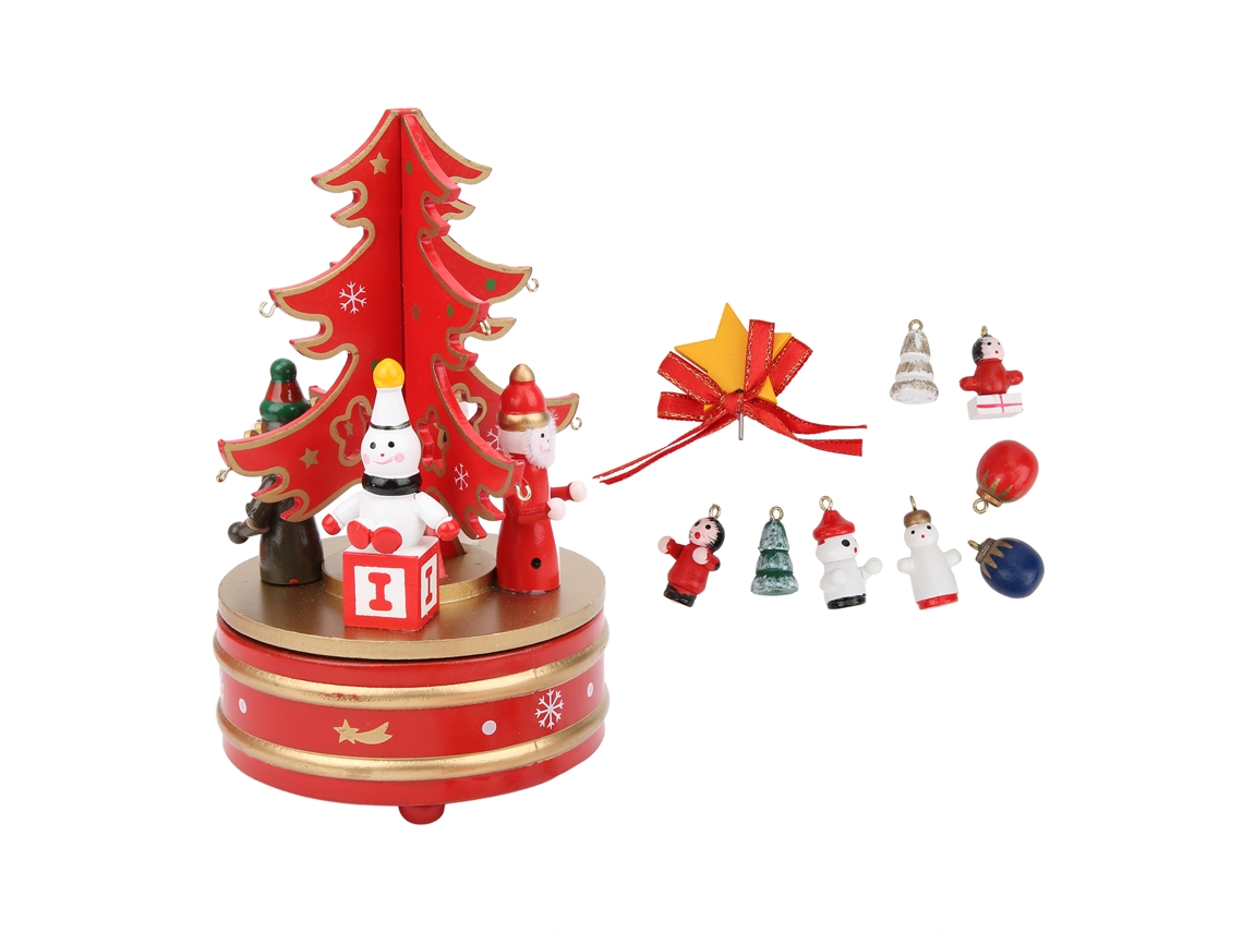Laxiscreed Caixa Musical De Madeira Christmas Para Decoração Natal E Presente Infantil