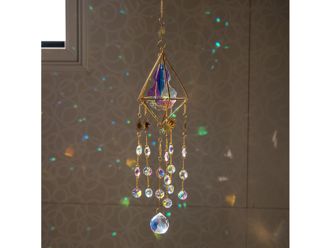 Pacote Com 1 Cristal De Luz E Sombra Carrilhão De Vento Coletor Solar Prisma Bal Slowmoose