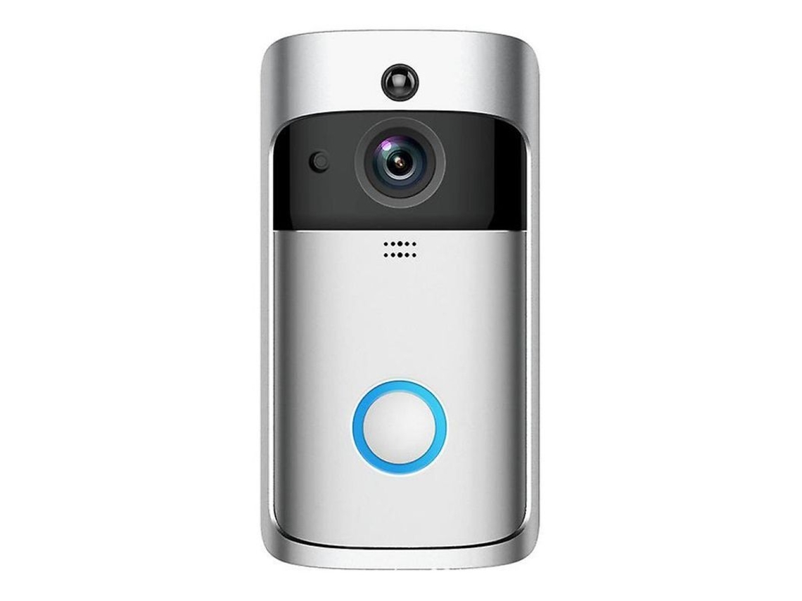Campainha de vídeo sem fio Ring (2ª geração) 720p HD, visão noturna, bateria recarregável, Wi-Fi, fácil configuração com o aplicativo Aiwit V5 (prateada)