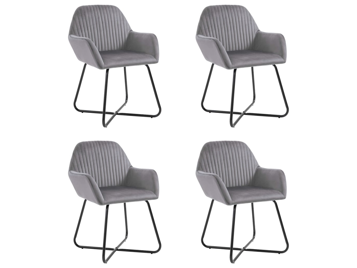 Dining Chair, Dining Chairs Vidaxl Cinzeto Tecido (n/a)