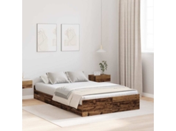 Vidaxl Estrado De Cama Com Arrumação Madeira Antiga 120 X 190 Cm
