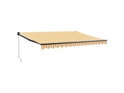 Toldo Retrátil 4.5X3 M Tecido e Alumínio Amarelo e Branco VIDAXL