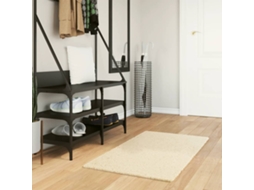 Vidaxl Tapete Pelo Curto Macio E Lavável Huarte 60x110 Cm Cor Creme