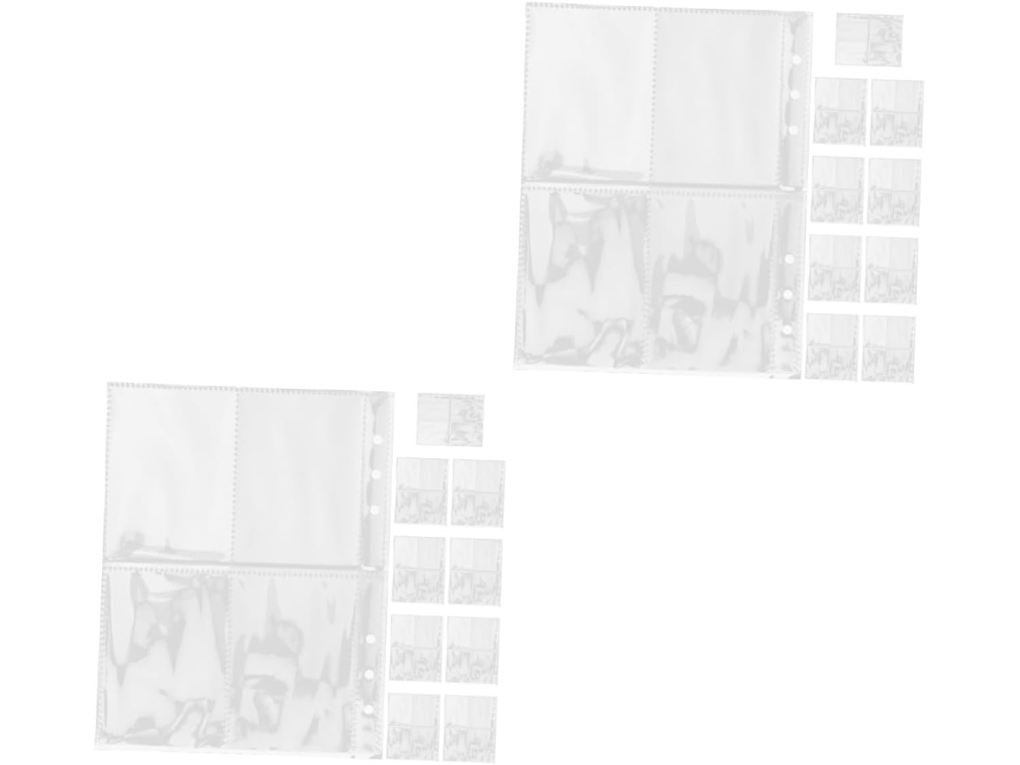 Amosfun 60 Peças Lote De Pochettes Transparentes Para Álbum De Fotos Páginas De Recarga Para Cartes Para