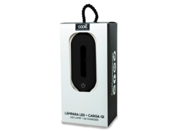 Lâmpada Led + Base Carga Sem Fios Qi Cool Preto Carregadorescabos
