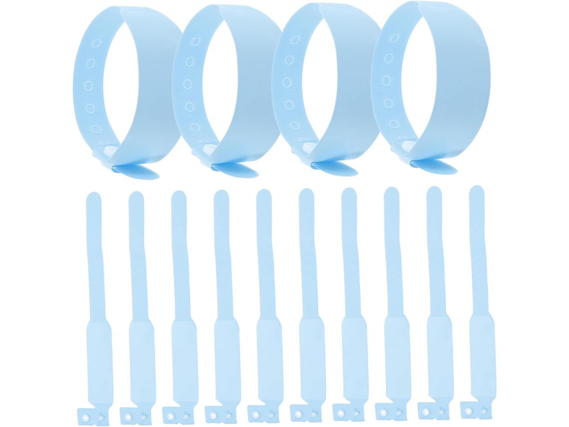 Jojofuny 100 Pulseiras Descartáveis de Identificação Hospitalar para Recém-Nascidos, Pulseiras Ajustáveis em PVC
