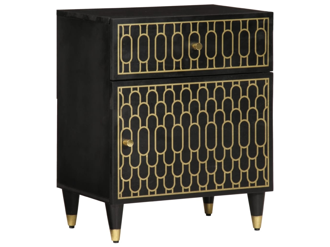 Bedside Cabinet, Bedside Cabinets Vidaxl Preto Madeira (n/a)