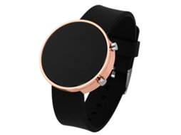 Relógio Digital Feminino , Pulseira De Silicone À Prova Dágua E Resistente A Choques, Design Redondo. Mdug (preto, Rosa, Dourado)