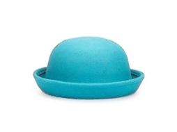 _chapéu de Lã Bowler Derby de Cor Solida para Mulheres Moderno