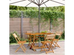 Cadeiras De Jardim Dobráveis 4pcs Madeira De Acácia Maciça Bege Dkd Home Decor