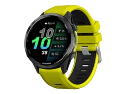 Bracelete para Garmin Forerunner 970 Silicone Bicolor Fivela de Aço Preta Preto limão XIAOMOYU