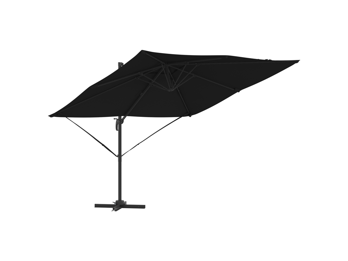 Conjunto 1 Parasol Roma Vidaxl Preto Poliéster (286 X 284 X 265 Cm)