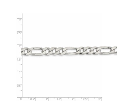 Colar De Prata Esterlina 925 8mm Pave Flat Figaro Corrente Colar Para Mulheres E Homens Comprimento 22 A 30 Hengjian