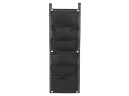 Sacos De Crescimento Vertical Com 6 Bolsos Para Jardim Externo Preto