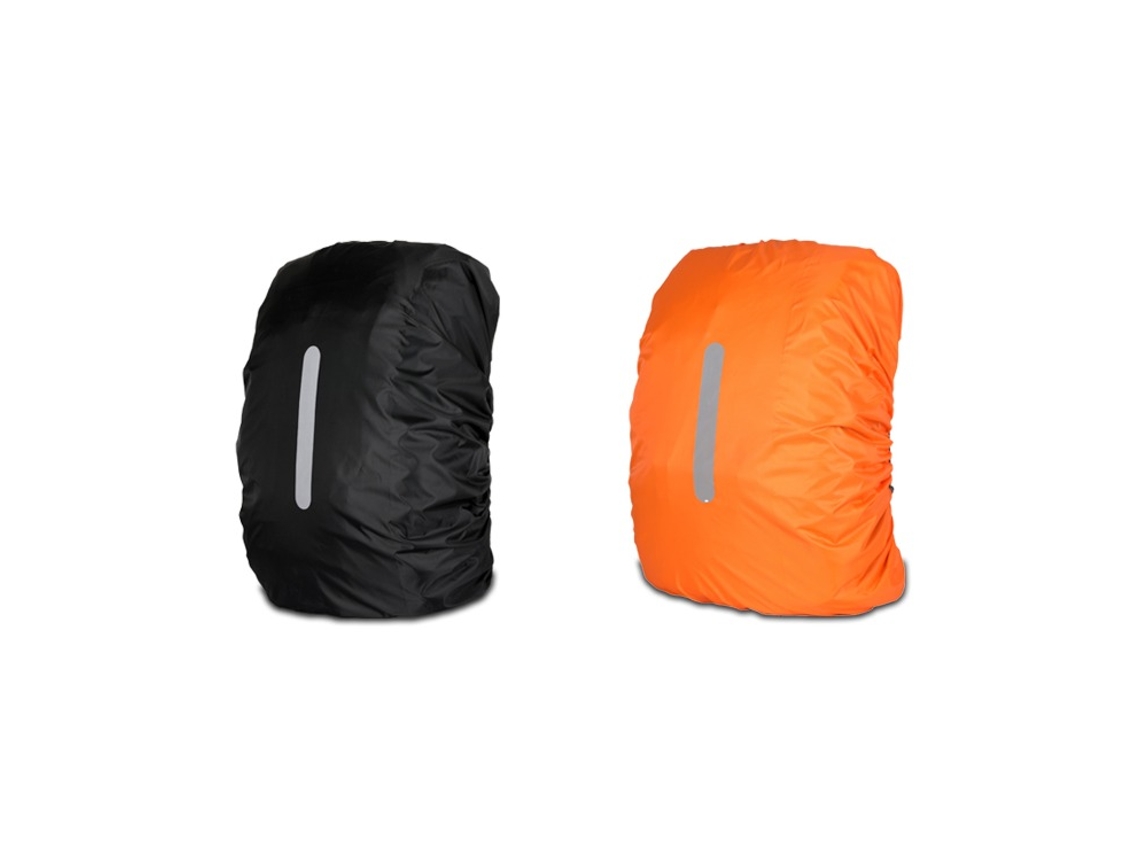 Mochila Slowmoose com capa de chuva e fivela ajustável com faixa refletiva, tamanho M, preta/laranja (40 x 50 L)