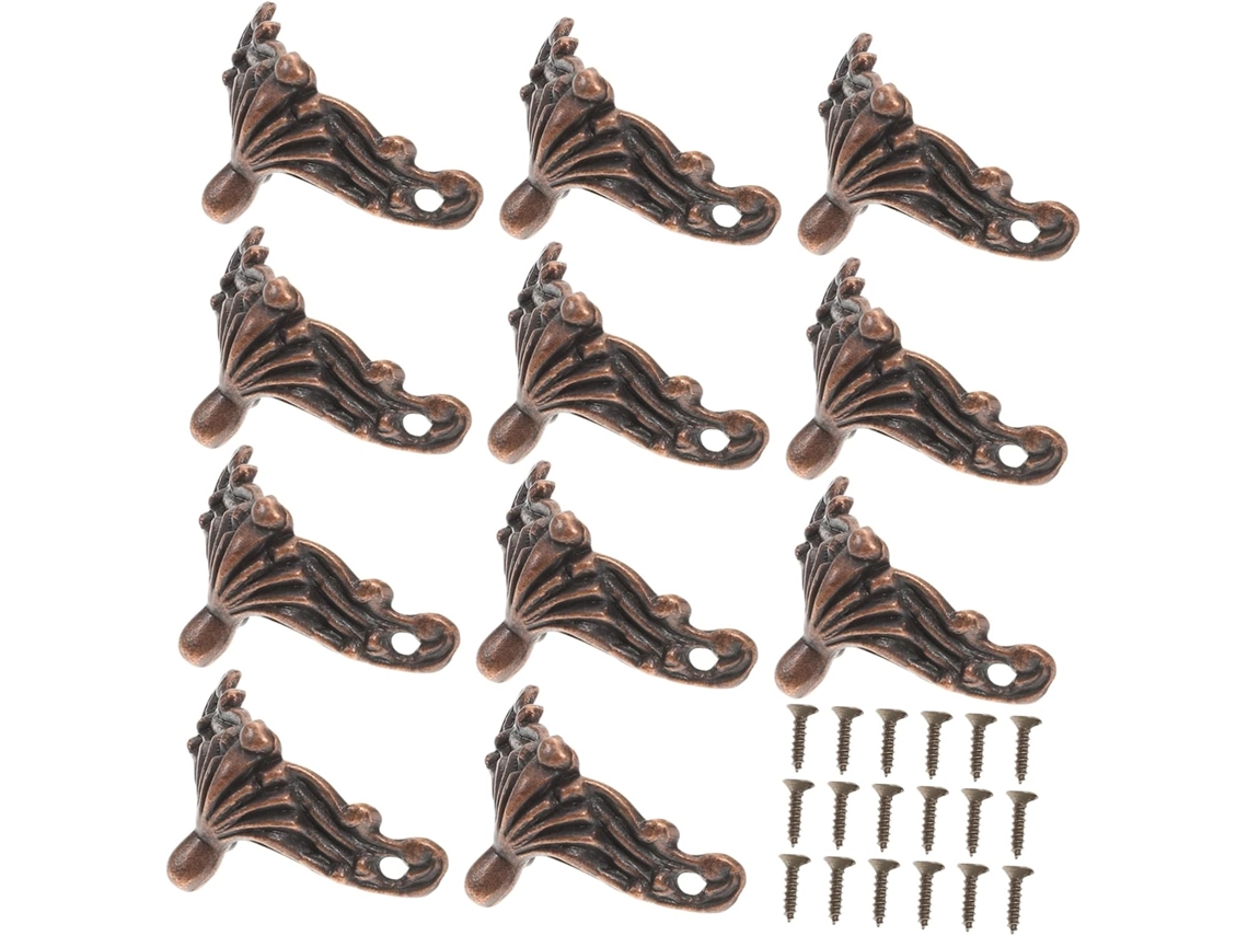 Doitool 25 Peças Pés Decorativos De Madeira Para Caixas Joias Com Parafusos Correspondentes, Protetores De Canto Para