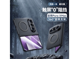 Capa Para Celular Huawei Pura X Max Collectors Edition (preta, Alta Definição) Com Suporte Giratório, Dobradiça Magnética