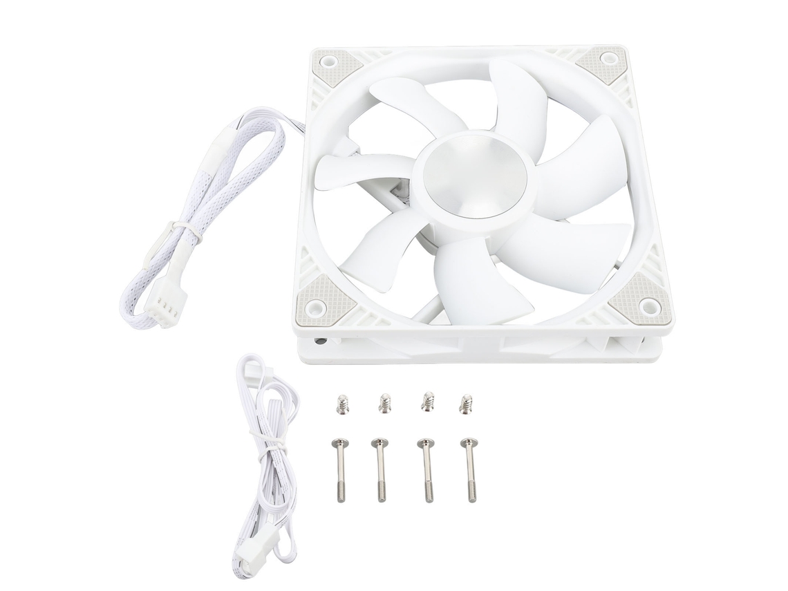 Ventilador De Resfriamento Silencioso Para Caixa De Pc 120x120x25mm Branco 12v Pwm Luz Dourada