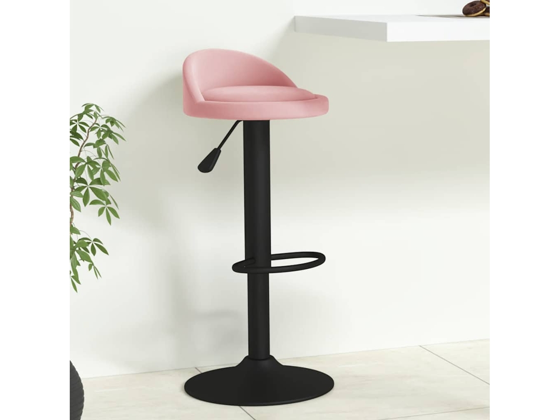 Vidaxl Banco De Bar Veludo Rosa