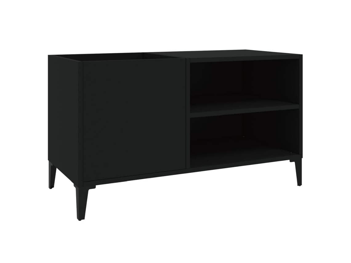 Record Cabinet, Record Cabinets Vidaxl Preto Madeira Processada (84.5 X 38 X 48 Cm)