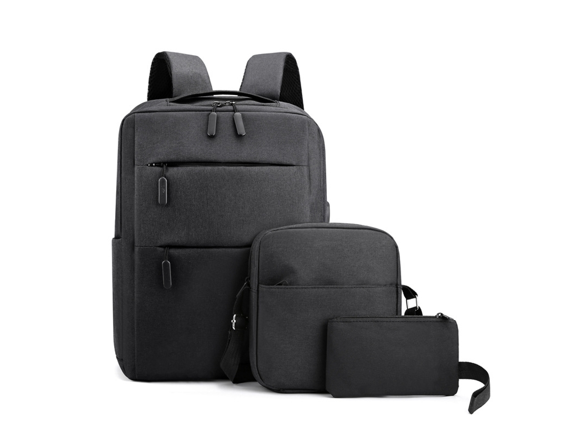 Mochila Para Laptop De Viagem, Bolsa Para Laptop Empresarial Com Porta De Carregamento Usb, Preta Gusshious
