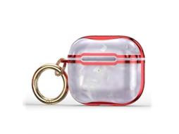 Capa protetora para fones de ouvido AirPods 3 com moldagem eletrodepositada em textura de mármore e gancho integrado. GIECY