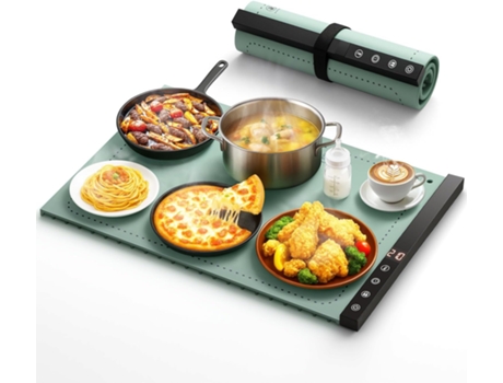 Tapete Aquecedor De Alimentos Eifson Com 6 Configurações De Temperatura E Timer Ajustável De 1 A 4 Horas (verde)
