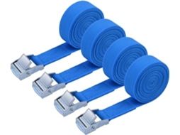 Conjunto De 4 Cintas Amarração 2 Metros, Ajustáveis, Para Carga, Ideal Para Motocicletas, Reboques E Bagagens. Capacidade De Carga 250 Kg