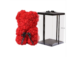 Oso De Rosas - Regalo Para Novia Madre Cumpleaños Aniversario Con Caja 25 Cm