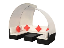 Outdoor Lounge Set, Outdoor Lounge Sets Vidaxl Preto Rattan / Vime (n/a)