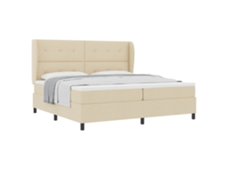 Conjunto 1 Cama Box Vidaxl Creme Tecido (200 X 200 Cm)