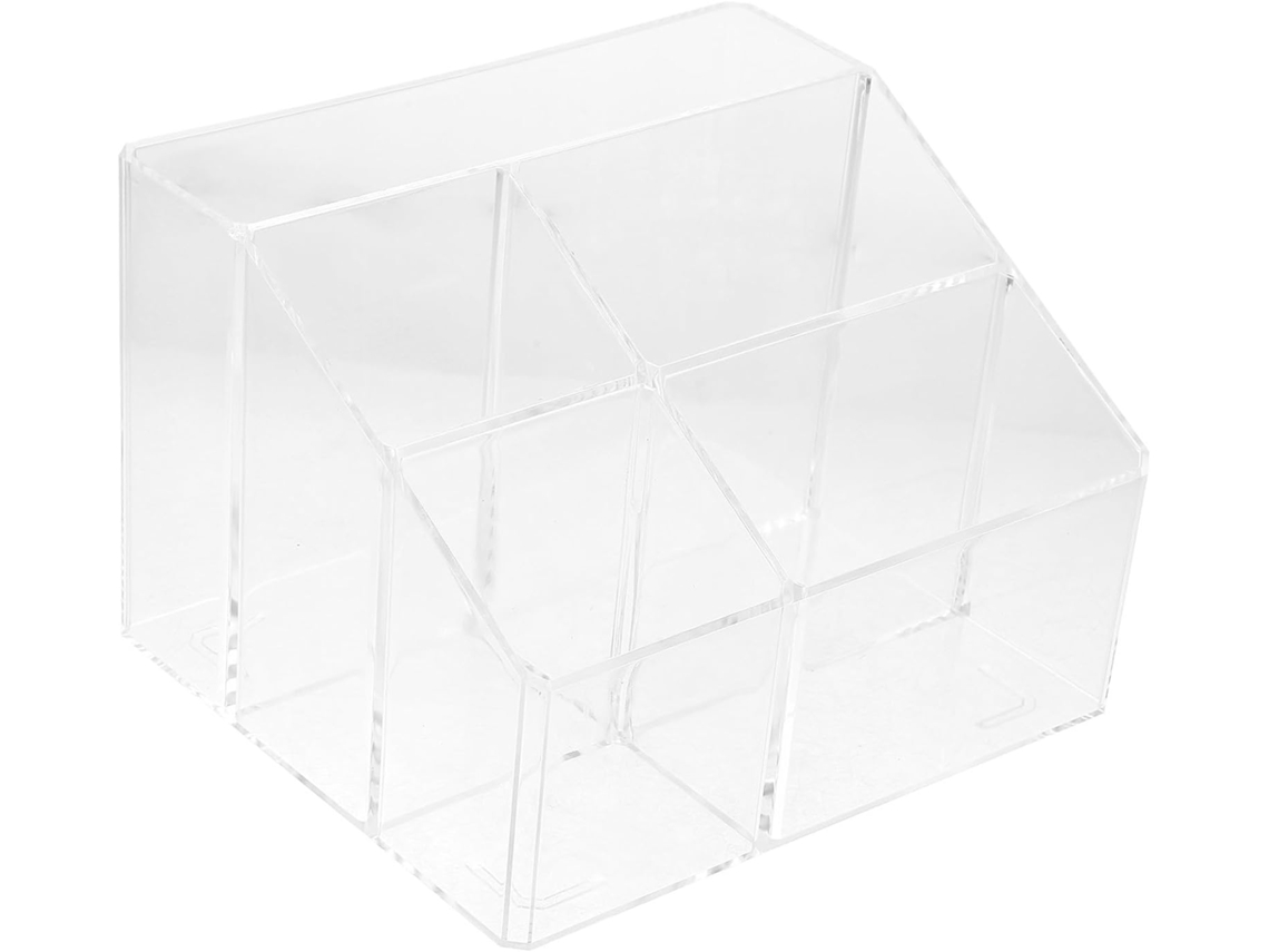 Caixa De Armazenamento De Mesa Em Acrílico Com Compartimentos