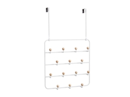 Cabide Estique 14 Ganchos Madeira E Metal 60,3x10,8x36,2cm Design Contemporâneo